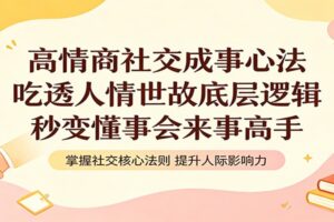 高情商社交成事心法:吃透人情世故底层逻辑,秒变懂事会来事高手-麦资源网