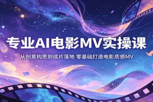 专业AI电影MV实操课：从创意构思到成片落地，零基础打造电影质感MV-麦资源网