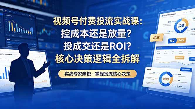 图片[1]-（18462期）视频号付费投流实战课-5月：控成本还是放量？投成交还是ROI？核心决策逻辑全拆解
