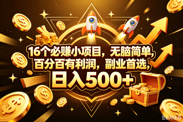 图片[1]-（18440期）16个必赚钱的小项目，百分百赚米，无脑简单，副业首选，日入300+