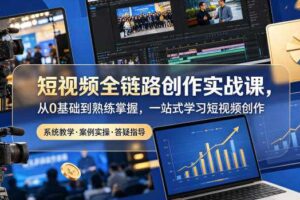 短视频全链路创作实战课，从0基础到熟练掌握，一站式学习短视频创作-麦资源网