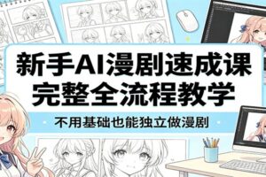 新手AI漫剧速成课：完整全流程教学，不用基础也能独立做漫剧-麦资源网
