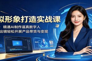 虚拟形象打造实战课：精通AI制作逼真数字人，足不出镜轻松开展产品带货与变现-麦资源网