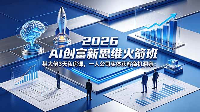 图片[1]-（18559期）2026 AI 创富新思维火箭班：某大佬3天私房课，一人公司实体获客商机洞察