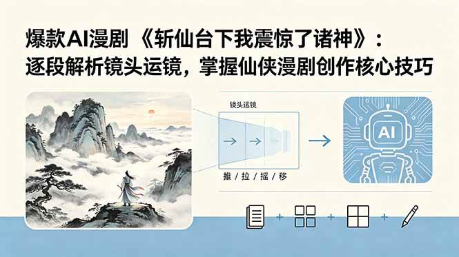 图片[1]-（18620期）爆款AI漫剧《斩仙台下我震惊了诸神》：逐段解析镜头运镜，掌握仙侠漫剧创作核心技巧