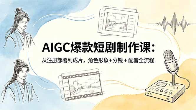 图片[1]-（18676期）AIGC爆款短剧制作课：从注册部署到成片，角色形象+分镜+配音全流程