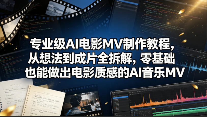 *级AI电影MV制作教程，从想法到成片全拆解，零基础也能做出电影质感的AI音乐MV