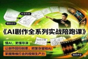AI剧作全系列实战陪跑课，懂AI，更懂导演，让创作回归创意，把复杂留给AI，掌握降维打击的视频生产力-麦资源网
