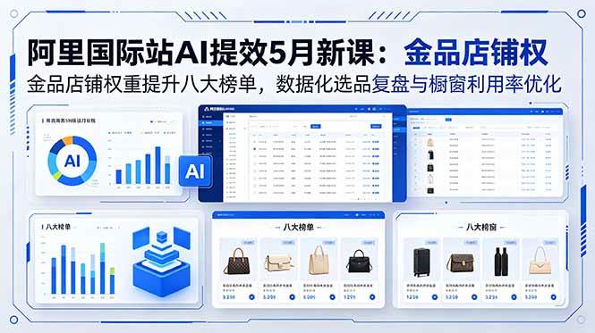 图片[1]-（18556期）阿里国际站AI提效5月新课：金品店铺权重提升八大榜单，数据化选品复盘与橱窗利用率优化