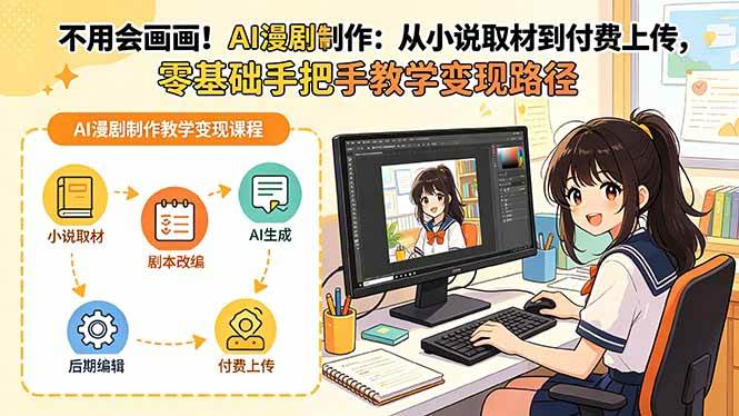图片[1]-（18439期）不用会画画！AI漫剧制作：从小说取材到付费上传，零基础手把手教学变现路径