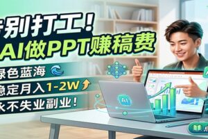 告别打工！用AI做PPT赚稿费，绿色蓝海，稳定月入1-2W，永不失业副业！-麦资源网