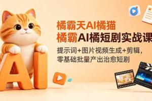 （18542期）橘霸天AI橘猫短剧实战课：提示词+图片视频生成+剪辑，零基础批量产出治愈短剧-麦资源网