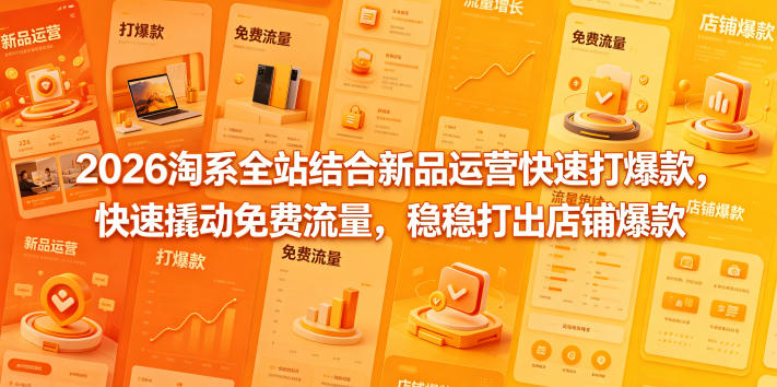 2026淘系全站结合新品运营快速打*，快速撬动免费流量，稳稳打出店铺*（更新5月12日）