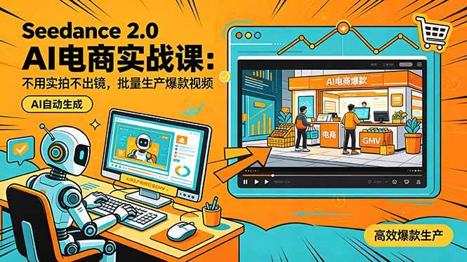 图片[1]-（18433期）Seedance 2.0 AI电商实战课：不用实拍不出镜，批量生产爆款视频打爆GMV