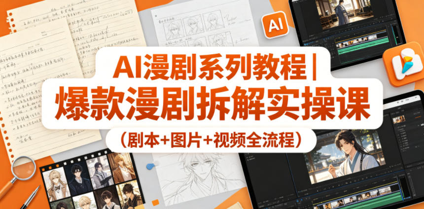 AI漫剧系列教程｜*漫剧拆解实操课（剧本+图片+视频全流程）