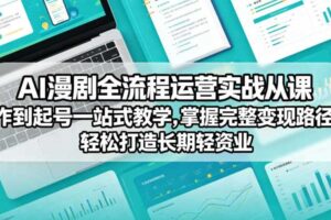 AI漫剧全流程运营实战课从创作到起号一站式教学，掌握完整变现路径，轻松打造长期轻资产副业-麦资源网