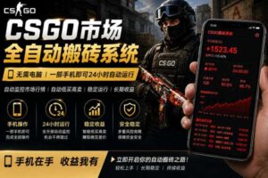 24小时自动监控CS饰品市场，手机即可完成全部操作实现自动搬砖盈利，日入300+【揭秘】-麦资源网