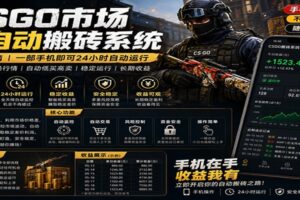 不需要电脑的CS市场自动搬砖系统｜自动正常买高卖全天运行 ｜月入过W【稳定运行】-麦资源网