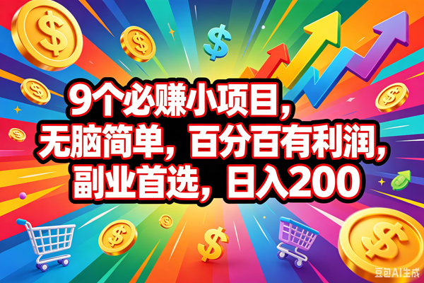 图片[1]-（18623期）9个必赚钱的小项目，百分百会赚米，无脑简单，副业首选，日入200+