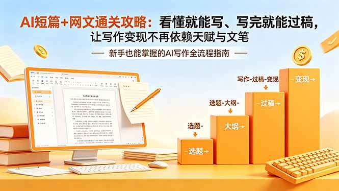 图片[1]-（18485期）AI短篇+网文通关攻略-更新4月：看懂就能写、写完就能过稿，让写作变现不再依赖天赋与文笔