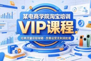 某电商学院淘宝培训VIP课程，各种经典有用的流量获取秘籍，改善运营产品没利润的处境（2026年5月）-麦资源网