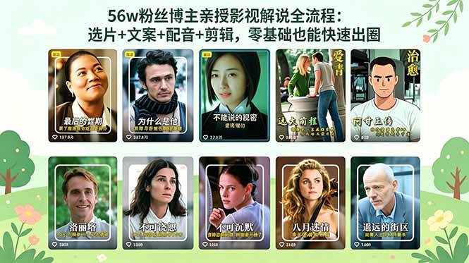 图片[1]-（18579期）56万粉丝博主亲授影视解说全流程：选片+文案+配音+剪辑，零基础也能快速出圈