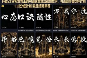 抖音21W粉丝博主的AI道家智慧短视频教学，可进创作者伙伴计划|分成计划|收徒接商单等-麦资源网