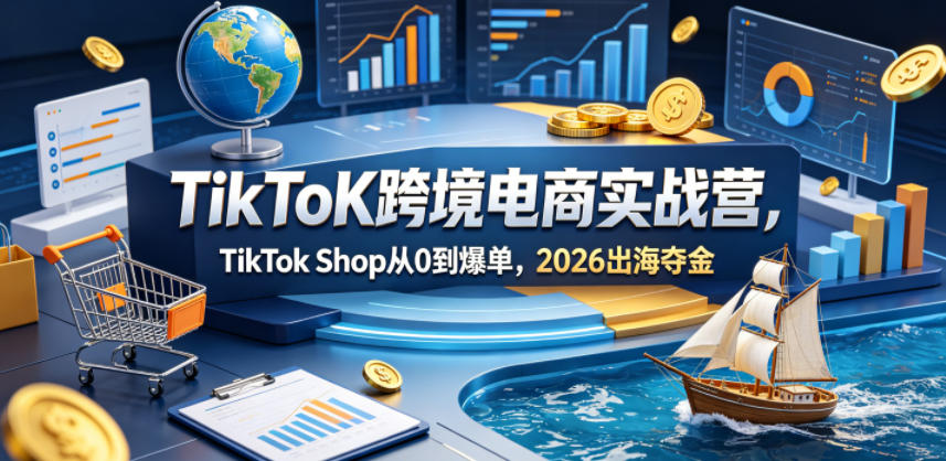TikToK跨境电商实战营，TikTok Shop从0*单，2026出海夺金
