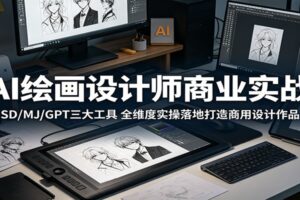 AI绘画设计师商业实战：SD/MJ/GPT三大工具，全维度实操落地打造商用设计作品-麦资源网