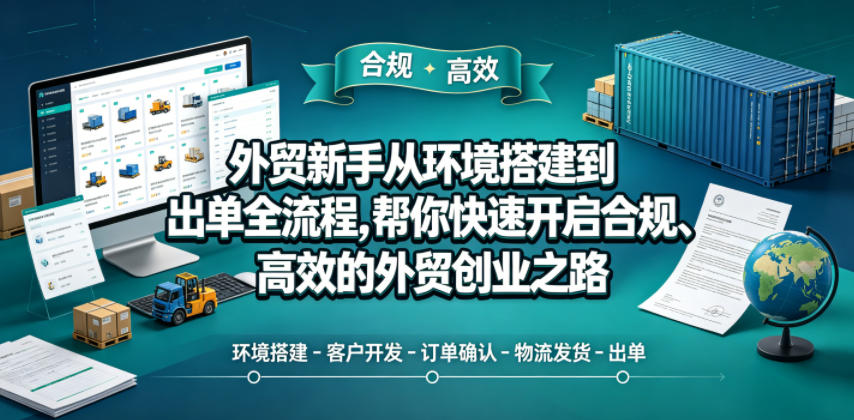 外贸新手从环境搭建到出单全流程，帮你快速开启合规、*的外贸创业之路