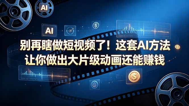图片[1]-（18549期）别再瞎做短视频了！这套 AI 方法让你做出大片级动画还能赚钱【原创双语字幕】