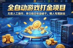 全自动游戏打金项目，无需人工操作，单日稳定收益破千，懒人专属副业【揭秘】-麦资源网