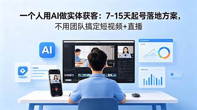 图片[1]-（18432期）一个人用AI做实体获客：7-15天起号落地方案，不用团队搞定短视频+直播