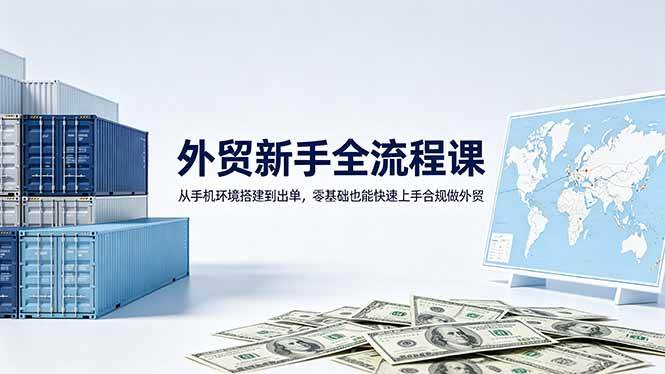图片[1]-（18481期）外贸新手全流程课：从手机环境搭建到出单，零基础也能快速上手合规做外贸
