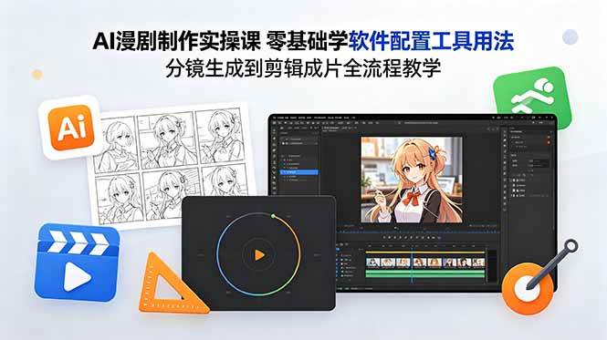 图片[1]-（18605期）AI漫剧制作实操课 零基础学软件配置工具用法 分镜生成到剪辑成片全流程教学