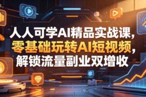 人人可学AI精品实战课,零基础玩转AI短视频,解锁流量副业双增收-麦资源网