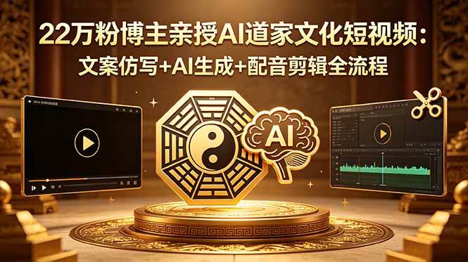 图片[1]-（18580期）22万粉博主亲授AI道家文化短视频：文案仿写+AI生成+配音剪辑全流程