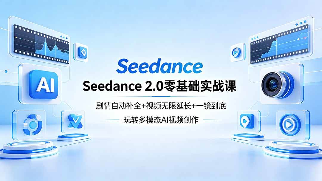 图片[1]-（18312期）Seedance 2.0零基础实战课：剧情自动补全+视频无限延长+一镜到底：玩转多模态AI视频创作