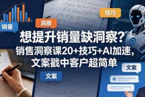 想提升销量缺洞察?销售洞察课20+技巧+AI加速,文案戳中客户超简单【原创双语字幕】-麦资源网