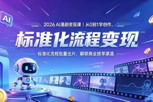 （18643期）2026AI漫剧变现课｜从0到1学创作，标准化流程批量出片，解锁商业接单渠道-麦资源网