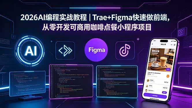 图片[1]-（18627期）2026AI编程实战教程｜Trae+Figma快速做前端，从零开发可商用咖啡点餐小程序项目