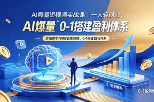 （18652期）AI爆量短视频实战课｜一人轻创业，算法脚本剪辑直播同城，0-1搭建盈利体系-麦资源网