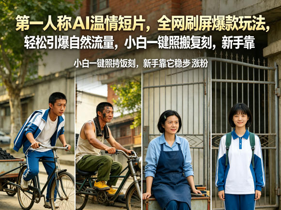 *人称AI温情短片，*刷屏*玩法，轻松引爆自然流量，小白一键照搬复刻，新手靠它稳步涨粉