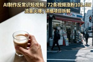 AI制作反常识短视频，72条视频涨粉102.4W，流量火爆，详细项目拆解-麦资源网
