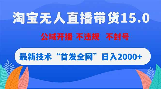 图片[1]-（18562期）淘宝无人直播带货15.0，不封号，不违规，公域玩法，首发全网日入2000+