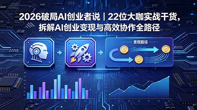 图片[1]-（18628期）2026 破局 AI 创业者说｜22 位大咖实战干货，拆解 AI 创业变现与高效协作全路径