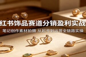 小红书饰品赛道分销盈利实战课：笔记创作素材拍摄，从起号到运营全链路实操-麦资源网