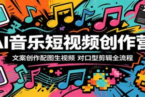 AI音乐短视频创作营：文案创作配图生视频，对口型剪辑全流程-麦资源网