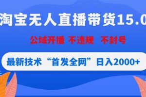 （18562期）淘宝无人直播带货15.0，不封号，不违规，公域玩法，首发全网日入2000+-麦资源网