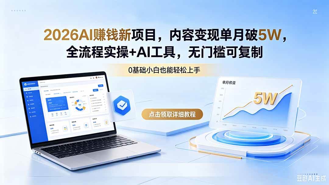 图片[1]-（18476期）2026AI赚钱新项目，内容变现单月破5W，全流程实操+AI工具，无门槛可复制